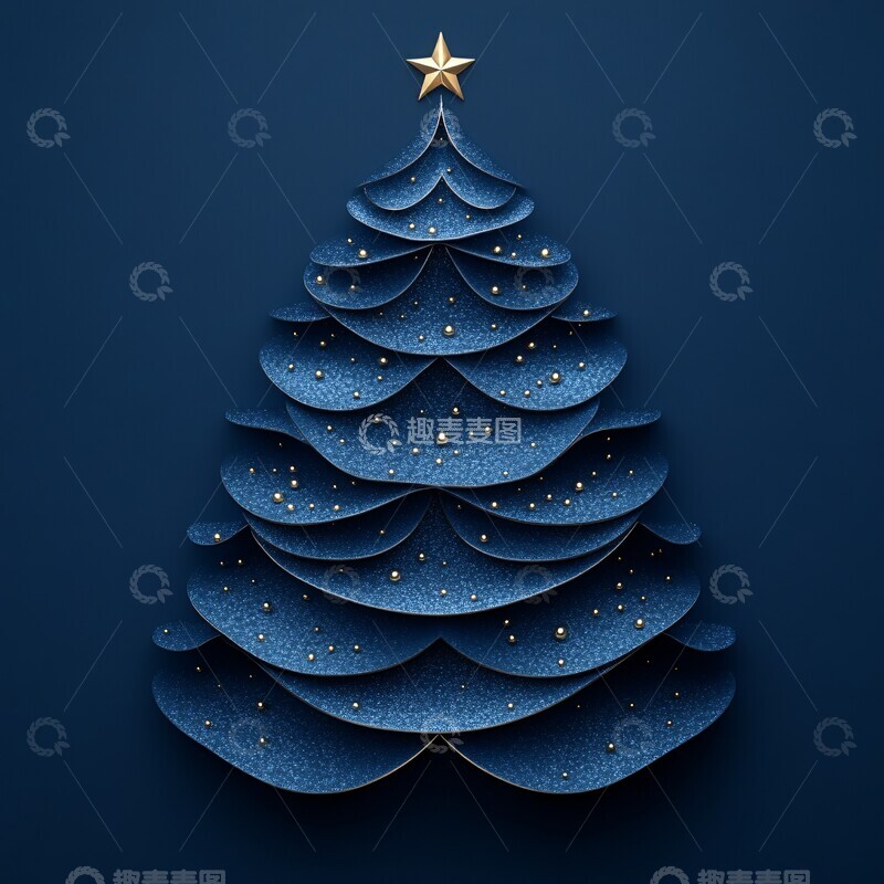 高清大图下载【趣麦麦图】蓝色光蓝圣诞树3