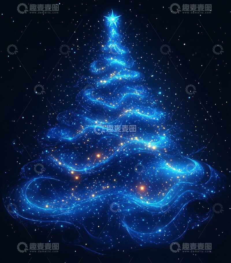 高清大图下载【趣麦麦图】星星圣诞树星星圣诞树光芒1