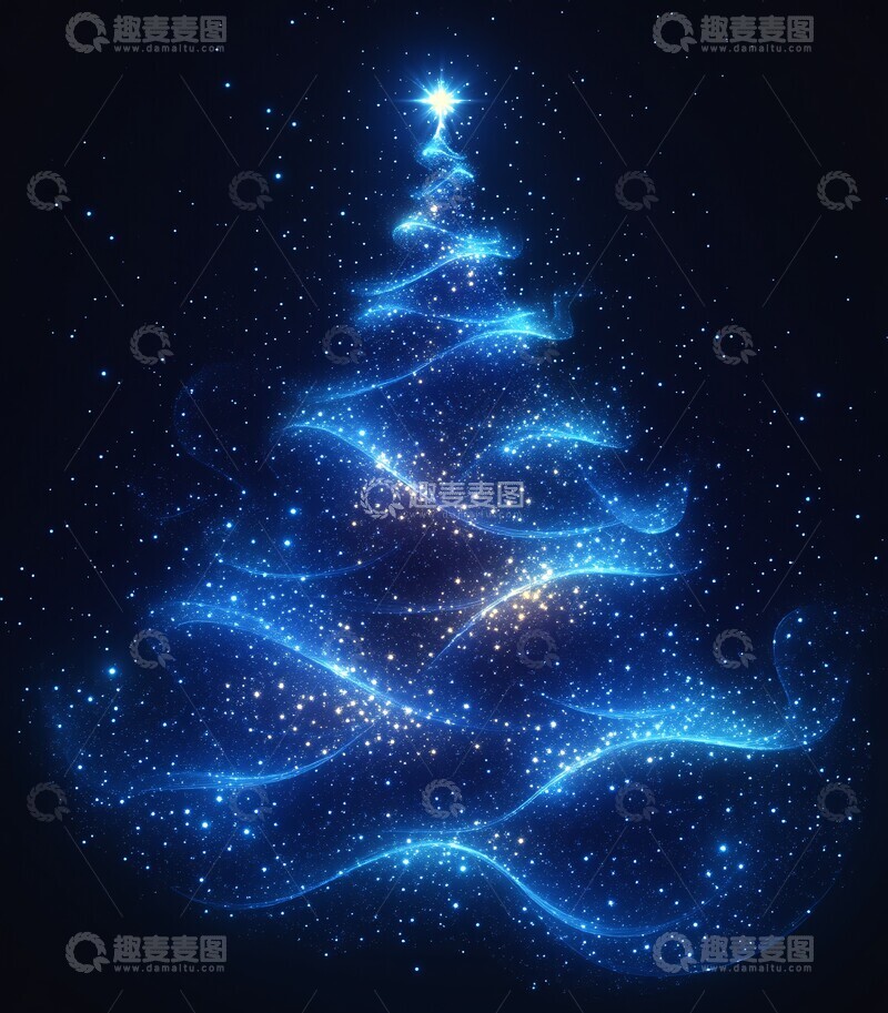 高清大图下载【趣麦麦图】星星圣诞树星星圣诞树光芒