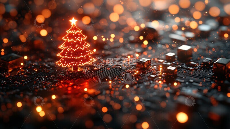 高清大图下载【趣麦麦图】新年或圣诞树二进制1