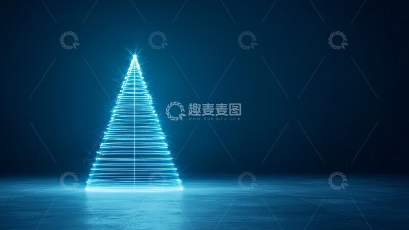 高清大图下载【趣麦麦图】未来感全息圣诞树