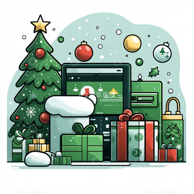 高清大图下载【趣麦麦图】圣诞电商编程图