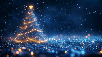 蓝色发光圣诞树1