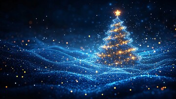 蓝色发光圣诞树2