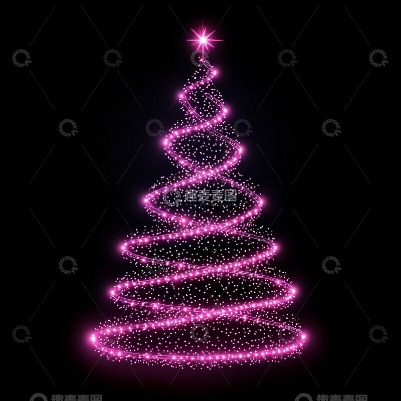 高清大图下载【趣麦麦图】圣诞树灯饰圣诞灯饰闪烁
