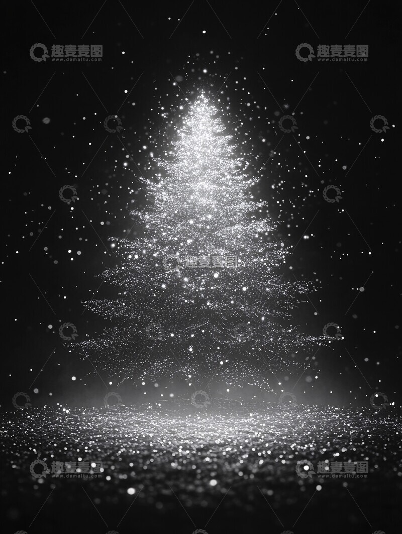 高清大图下载【趣麦麦图】光粒圣诞树圣诞背景光照1