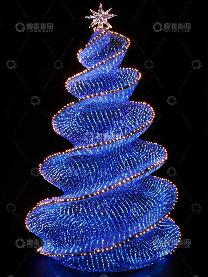 高清大图下载【趣麦麦图】科技圣诞树光影