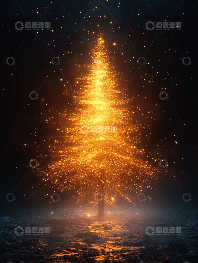 高清大图下载【趣麦麦图】光粒圣诞树圣诞背景光照