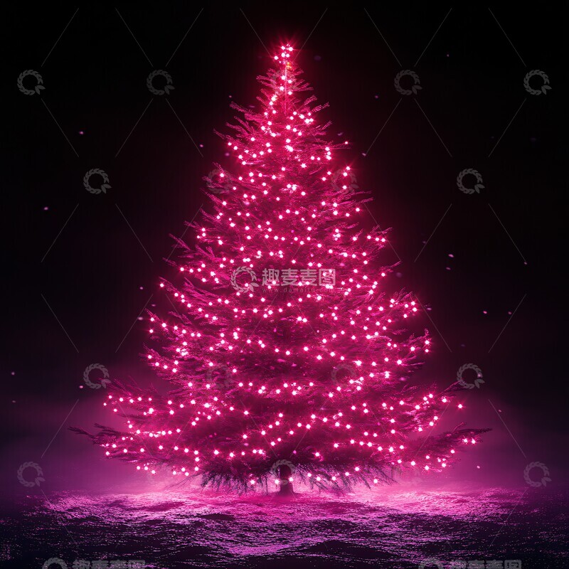 高清大图下载【趣麦麦图】圣诞树灯饰圣诞灯饰闪烁1