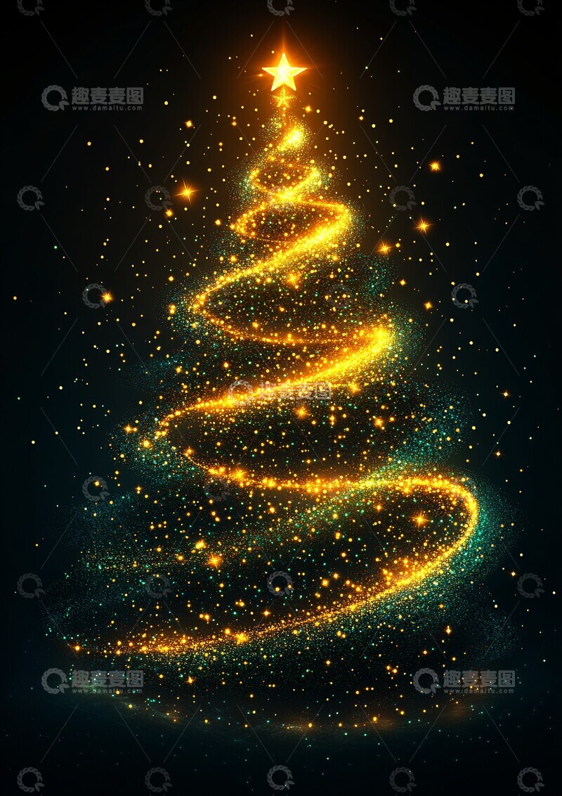 高清大图下载【趣麦麦图】发光圣诞树发光圣诞树黄灯3