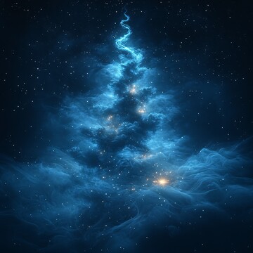 新年烟雾树新年烟雾蓝色1