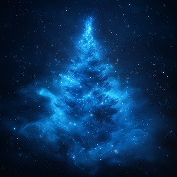 新年烟雾树新年烟雾蓝色