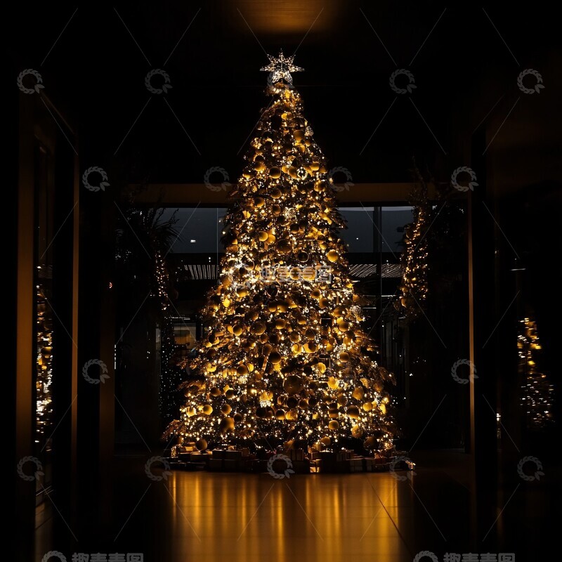 高清大图下载【趣麦麦图】科技圣诞树科技圣诞装饰