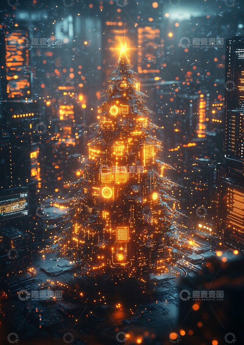 高清大图下载【趣麦麦图】电子圣诞树灵感1