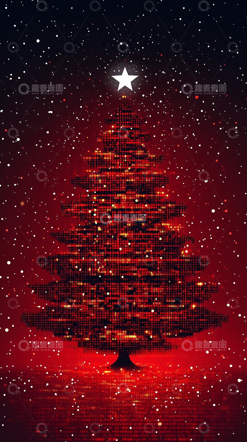 高清大图下载【趣麦麦图】二进制圣诞树6