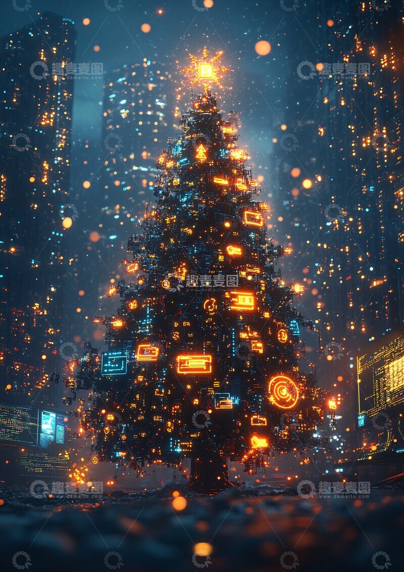 高清大图下载【趣麦麦图】电子圣诞树灵感