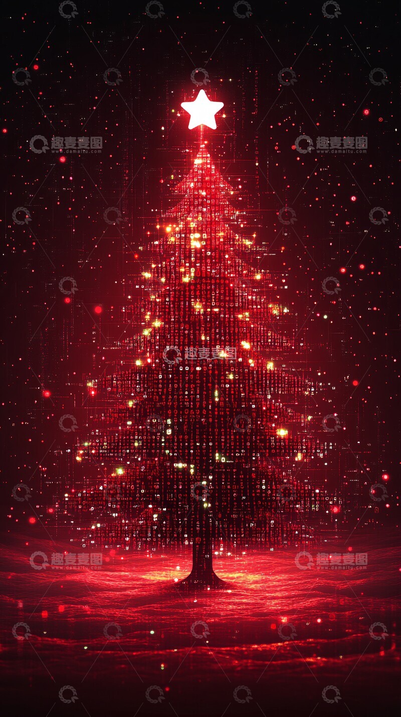 高清大图下载【趣麦麦图】二进制圣诞树5