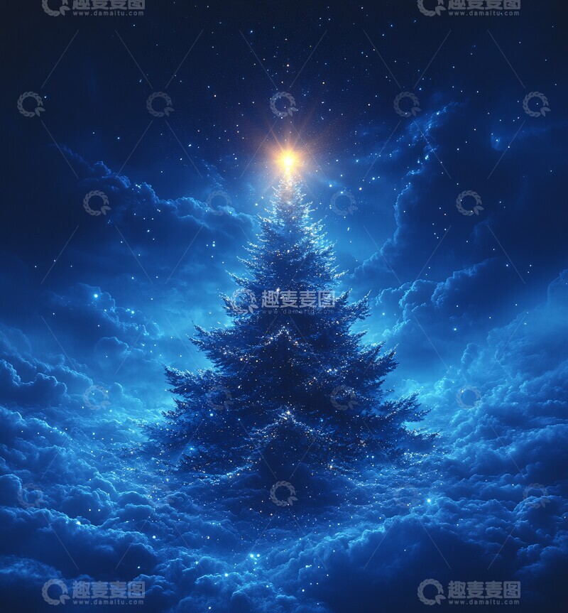 高清大图下载【趣麦麦图】星光璀璨圣诞树1