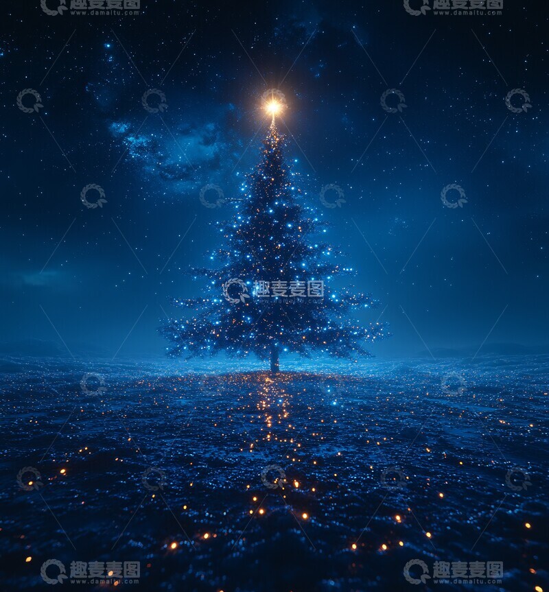 高清大图下载【趣麦麦图】星光璀璨圣诞树