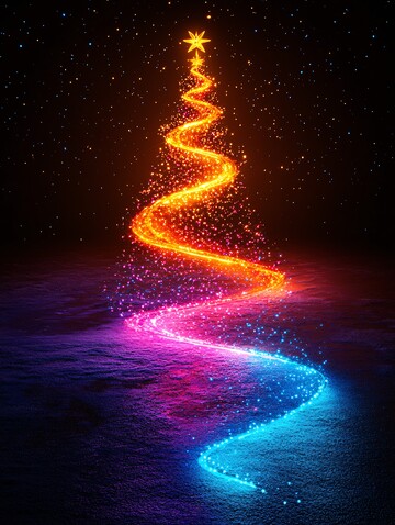 霓虹圣诞树霓虹圣诞轮廓