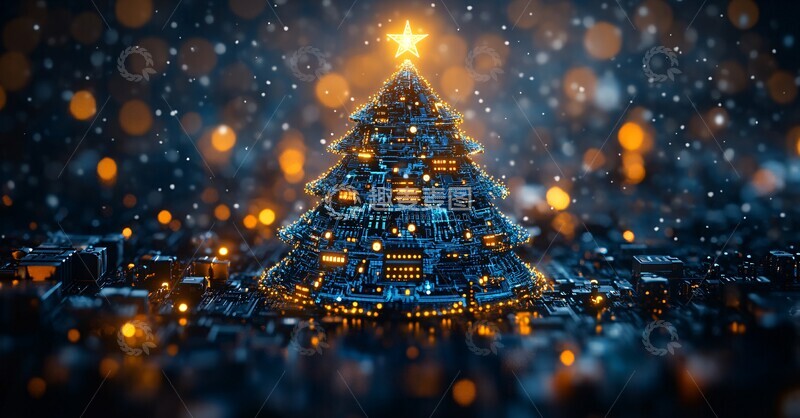 高清大图下载【趣麦麦图】自动化圣诞树装饰