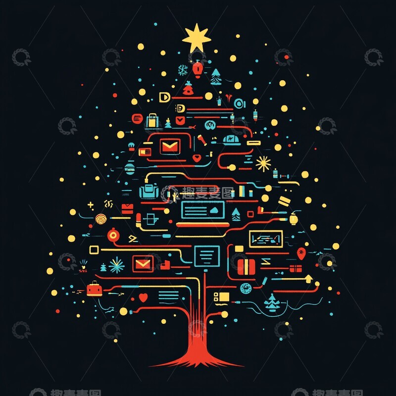 高清大图下载【趣麦麦图】圣诞树连接系统1