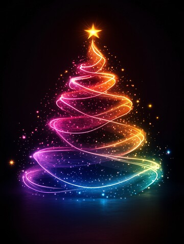 霓虹圣诞树霓虹圣诞轮廓2