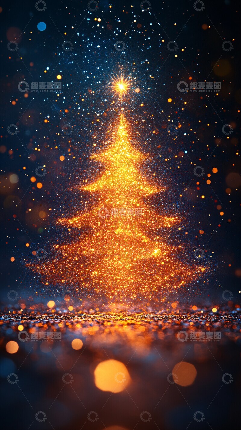 高清大图下载【趣麦麦图】星光圣诞树星光圣诞树形状1