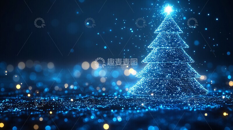高清大图下载【趣麦麦图】数字圣诞树电路
