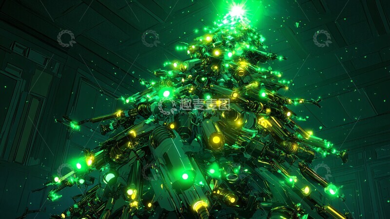 高清大图下载【趣麦麦图】水管圣诞树水管圣诞树铜质