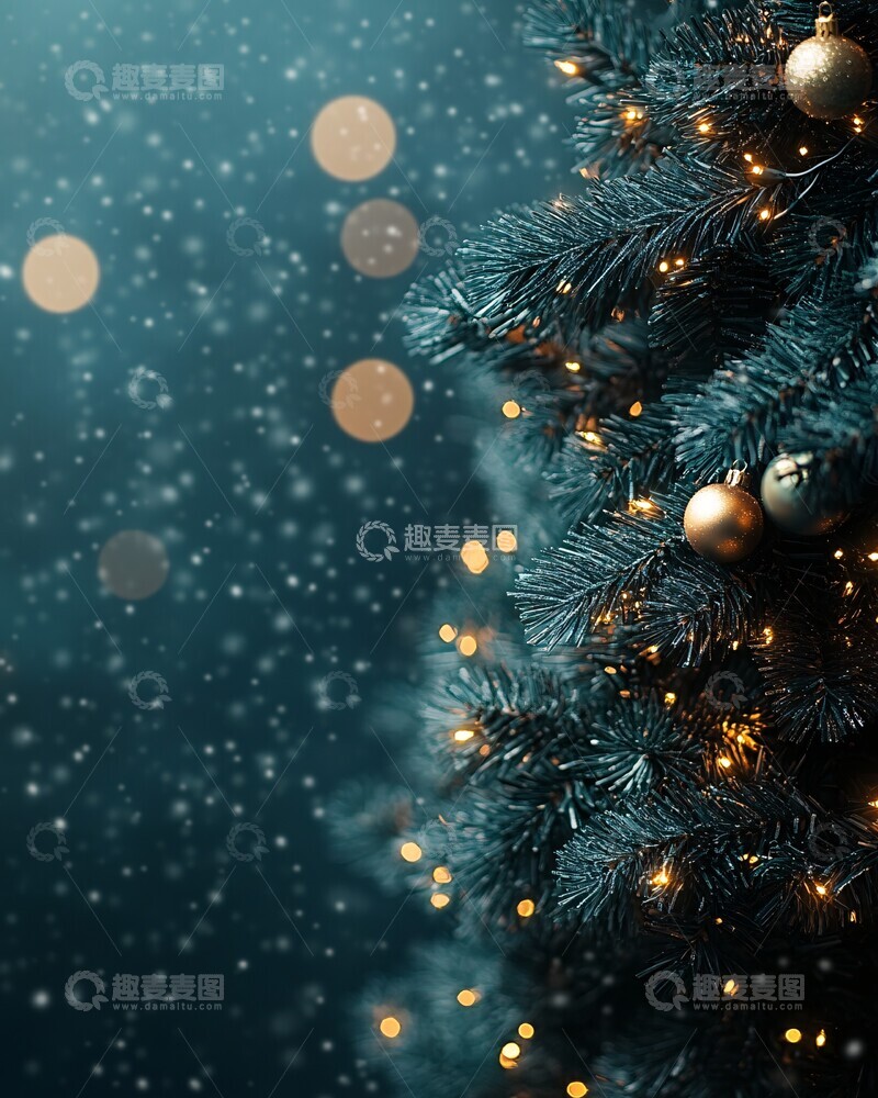 高清大图下载【趣麦麦图】-深青背景节日推广1