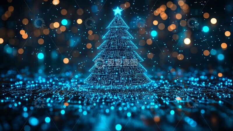 高清大图下载【趣麦麦图】电路板圣诞树11