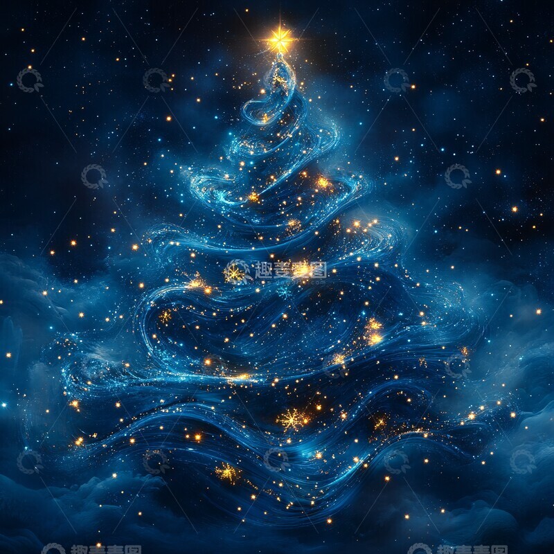 高清大图下载【趣麦麦图】蓝色圣诞之夜1