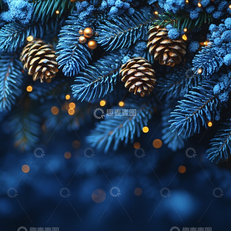 高清大图下载【趣麦麦图】蓝色晚霞圣诞背景2
