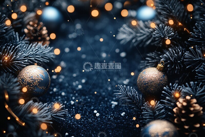 高清大图下载【趣麦麦图】深海冬日圣诞背景3