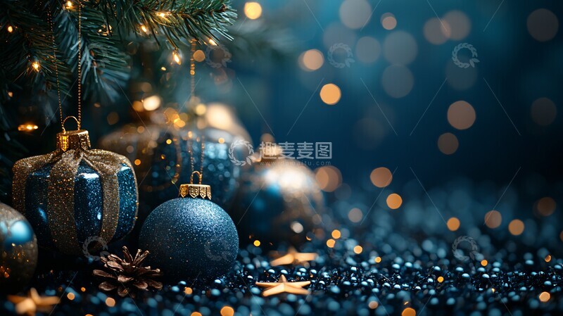 高清大图下载【趣麦麦图】水晶球圣诞树挂饰1