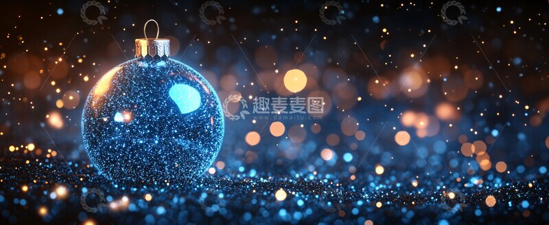 高清大图下载【趣麦麦图】数字蓝光圣诞装饰3