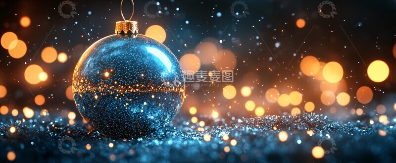 高清大图下载【趣麦麦图】数字蓝光圣诞装饰1