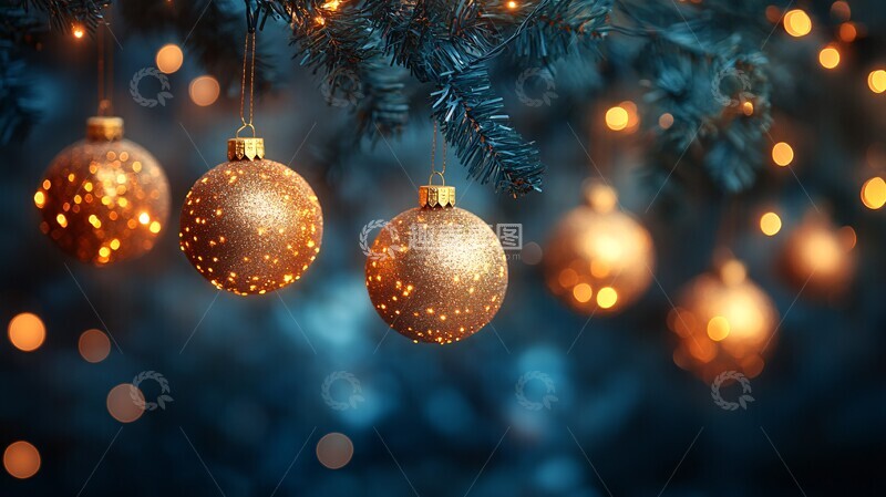 高清大图下载【趣麦麦图】悬挂灯串深蓝背景1