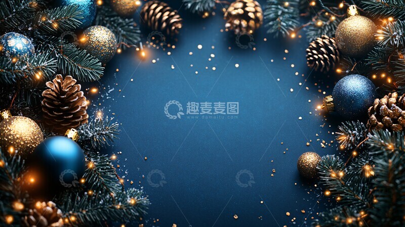 高清大图下载【趣麦麦图】新年蓝色背景1