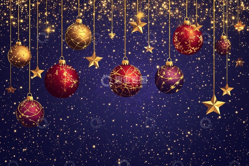 高清大图下载【趣麦麦图】紫色背景新年装饰2