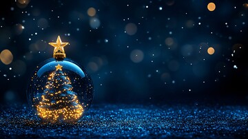 圣诞球圣诞树雪景1