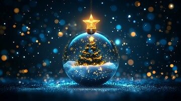 圣诞球圣诞树雪景2