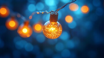 悬挂灯串深蓝背景3