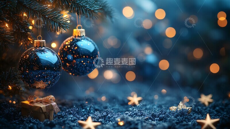 高清大图下载【趣麦麦图】水晶球圣诞树挂饰