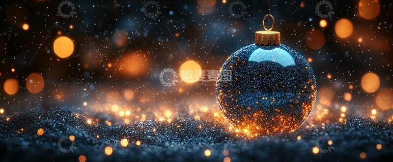 高清大图下载【趣麦麦图】数字蓝光圣诞装饰