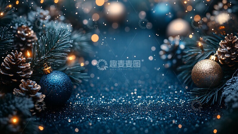 高清大图下载【趣麦麦图】新年蓝色背景3