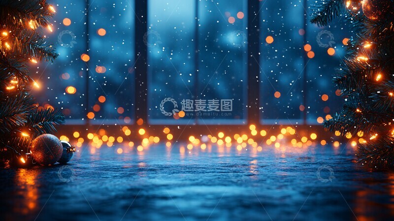 高清大图下载【趣麦麦图】圣诞灯光背景图