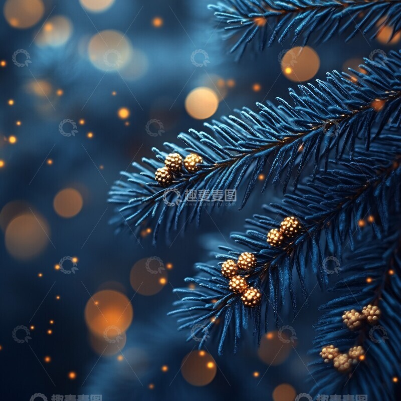 高清大图下载【趣麦麦图】蓝色晚霞圣诞背景