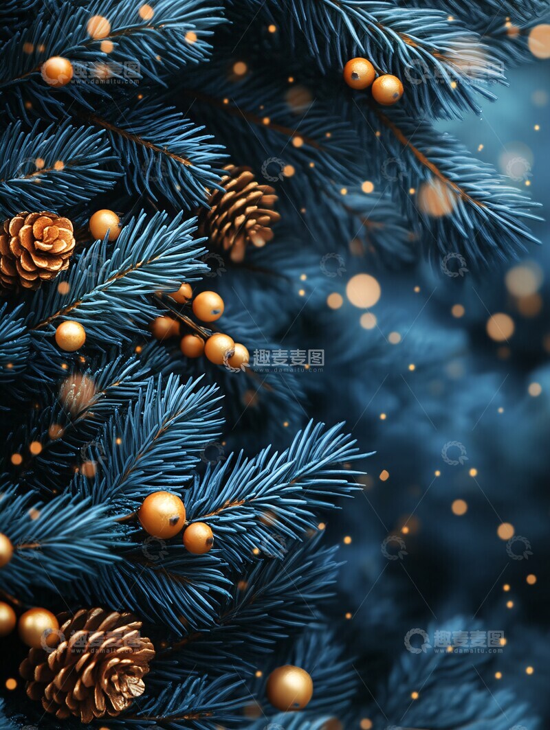 高清大图下载【趣麦麦图】新年绿蓝背景